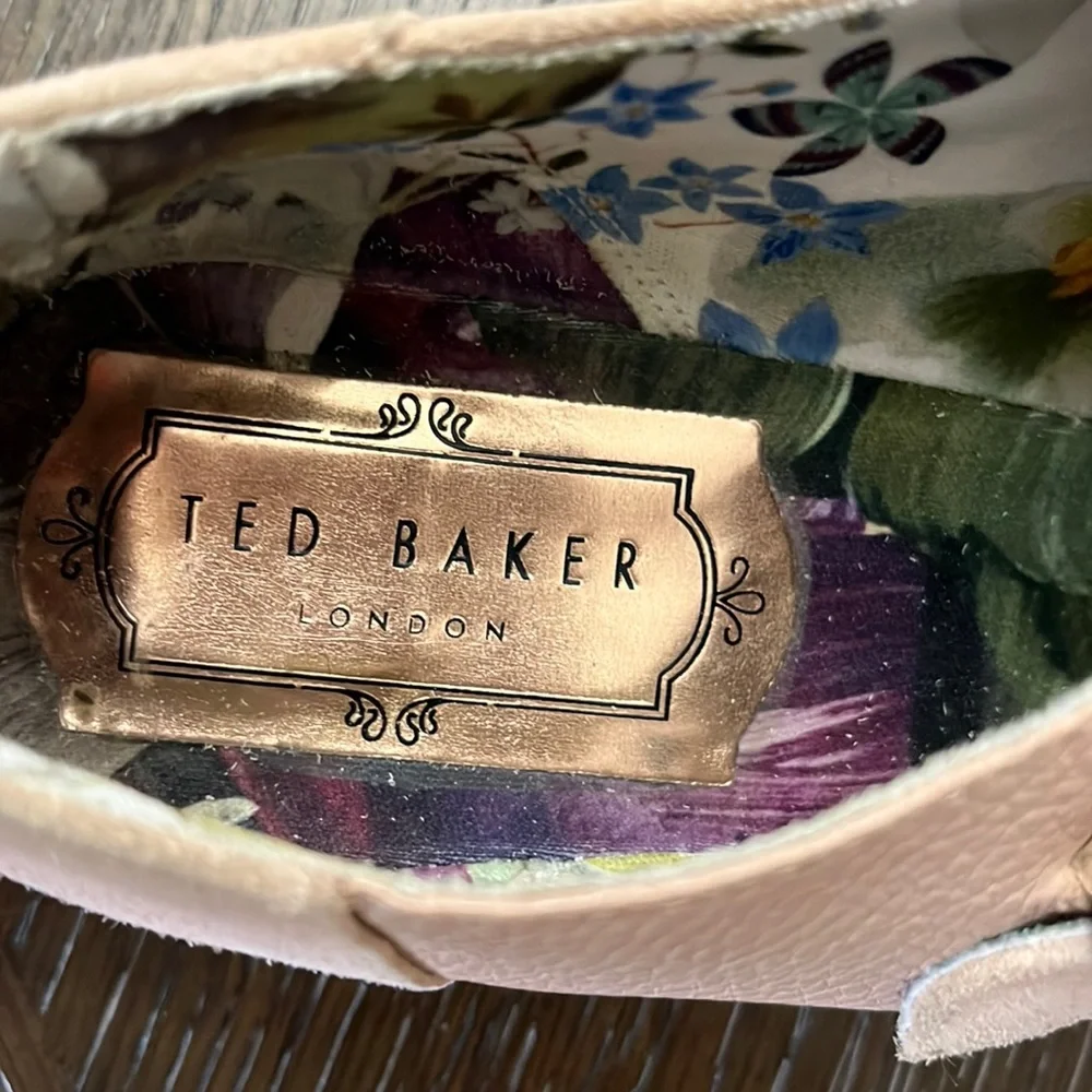 Ted Baker Naoi monk strap blush pink suede and leather shoe Size 5.5/ EU 36